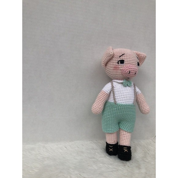 2 Piggy doll Couple, Handmade Dolls, Peggy’s Crochet, Baby Crochet Plush Toy - Picture 14 of 16